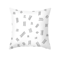 Housse de coussin nordique avec lignes géométriques grises sur fond blanc - Rayures Diagonales Simples (TPR375-13)