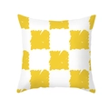 Housse de coussin nordique avec motif damier jaune et blanc dessiné à la main - Damier Peint à la Main (TPR375-14)