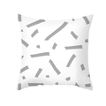 Housse de coussin minimaliste avec rayures géométriques abstraites grises sur blanc - Coups de Pinceau Abstraits (TPR375-15)