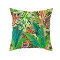 Tiger print tropical leaves pillow cover with peach skin texture and camouflage pattern - Tiger Camo Jungle (TPR337-35)