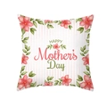 Federa per cuscino Festa della Mamma a righe rosa con fiori e scritta Happy Mother's Day - Stile Floreale a Righe Rosa (TPR366-9)