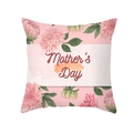 Federa rosa per la Festa della Mamma in pelle di pesca con design floreale dalia - Stile Festa della Mamma in Corsivo Rosso (TPR366-10)
