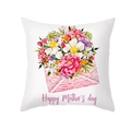 Fodera per cuscino Festa della Mamma con fiori rosa e design a busta ad acquerello - Stile Bouquet di Fiori in Busta (TPR366-13)