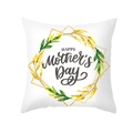 Federa quadrata per la festa della mamma con stampa floreale Happy Mother's Day - Stile Wireframe Ghirlanda di Fiori Gialli (TPR366-20)