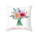 Federa cuscino Festa della Mamma bianca con bouquet di fiori acquerello e testo rosa - Stile Mazzo di Fiori Multicolore (TPR366-22)