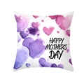 Fodera per cuscino Festa della Mamma con cuori rosa e scritta Happy Mothers Day - Stile Cuore Sfumato Viola (TPR366-24)