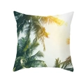 Housse de coussin tropicale avec motif de palmier, feuilles vertes et ciel ensoleillé - Style Feuille de Palmier Verte Vue d'en Bas (TPR379-7)
