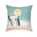Housse de coussin plage avec boisson rafraîchissante au citron sur le sable - Style Eau Pétillante Citron Glacée (TPR379-9)