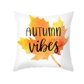 Housse de coussin décorative avec motif de feuille d'érable et texte d'automne - TPR388-5