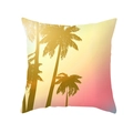 Housse de coussin coucher de soleil tropical avec silhouettes de palmiers sur orange - Style Silhouette de Palmier Dégradé de Coucher de Soleil (TPR379-13)