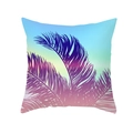 Housse de coussin carrée avec imprimé palmier tropical en dégradé de violet et bleu - Style Feuille Tropicale Dégradé Violet Rose (TPR379-14)