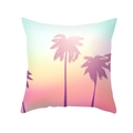 Housse de coussin carrée avec silhouette de palmier en dégradé rose et bleu - Style Silhouette de Palmier Dégradé Frais (TPR379-16)