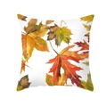 Housse de coussin Thanksgiving avec imprimé de feuilles d'érable sur fond blanc - TPR388-14