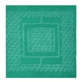Elegant emerald green knit shawl with white geometric diamond patterns for women - 95x95cm / 15# Grass Green