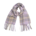 Thick oversized lavender plaid scarf with grey accents and long fringed edges for winter - 180*50+10CM / 01# Purple