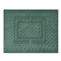 Solid color dark green lace-knit square scarf with intricate white geometric patterns - 95x95cm / Deep Green