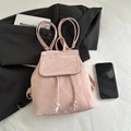 Minimalistischer rosa Rucksack aus Kunstleder mit Kordelzug im Vintage-Stil - Rosa