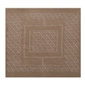 Deep camel lace-knit square scarf with white geometric diamond patterns and scalloped edges - 95x95cm / Dark Khaki