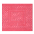 Rose pink lace-knit square scarf with white geometric embroidery and floral pattern - 95x95cm / Rose Red