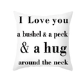 Federa bianca in pelle di pesca con stampa I Love You per decoro divano - Stile Love You Bushel (TPR387-7) / 45x45CM (Senza Interno)
