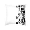 Federa in pelle di pesca con stampa nera Love You to the Moon and Back in stile moderno - Stile Love To The Moon (TPR387-11) / 45x45CM (Senza Interno)