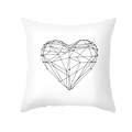 Federa in pelle di pesca con stampa a cuore geometrico nero su bianco - Stile Cuore Astratto (TPR387-12) / 45x45CM (Senza Interno)