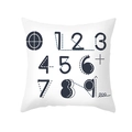 Fodera per cuscino in pelle di pesca con numeri neri 0-9 su sfondo bianco puro - Stile Numeri 0-9 (TPR387-13) / 45x45CM (Senza Interno)