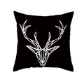Federa nera in pelle di pesco con testa di cervo geometrica bianca in stile nordico - Stile Testa di Cervo Geometrica (TPR387-14) / 45x45CM (Senza Interno)
