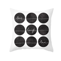 Federa in pelle di pesco con scritte nere love laugh live su base bianca moderna - Stile Cerchi Love Laugh Live (TPR387-15) / 45x45CM (Senza Interno)
