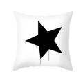 Fodera per cuscino in pelle di pesca con stella nera e design a goccia d'inchiostro - Stile Stella Schizzo d'Inchiostro (TPR387-16) / 45x45CM (Senza Interno)