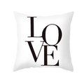 Federa bianca in pelle di pesca con stampa LOVE nera per decoro del divano - Stile Tipografia LOVE Moderna (TPR387-17) / 45x45CM (Senza Interno)