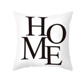 Federa quadrata moderna in pelle di pesca bianca con stampa artistica HOME nera - Stile Tipografia HOME Grassetto (TPR387-19) / 45x45CM (Senza Interno)