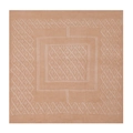 Women's light brown knitted shawl with white geometric diamond dot pattern - 95x95cm / Reddish Coffee