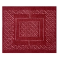 Women's dark red knit shawl with white geometric hollow diamond patterns - 95x95cm / Wine Red