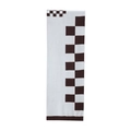 Detail of knit scarf with checkerboard pattern and ribbed edges for fall winter - 160*28CM / Brown