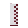 Close-up of red and white checkered jacquard knit scarf with ribbed edge details - 160*28CM / Burgundy