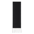 Solid black double-sided pashmina scarf featuring contrast white fringe and edge stitching - Dark Gray & White
