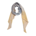 Detail of soft striped shawl featuring textured boucle yarn and subtle frayed edge finish - 06# Blue Gray