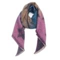 Detail of a thick striped shawl with colorful patchwork, fringe edges and star patterns - 08# Earthy Yellow Blue
