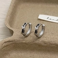 Silberne Schmetterlings-Ohrringe mit schwarzer Emaille im Vintage-Ästhetik-Stil - Schwarze Schmetterling Emaille Ohrringe / Schwarz