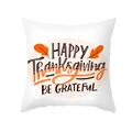 Thanksgiving throw pillow case with Happy Thanksgiving text and orange maple leaf design - HAPPY Thanksgiving BE GRATEFUL (TPR391-7)