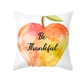 Harvest pumpkin peach skin pillowcase with red apple and Be Thankful typography print - Red Apple Be Thankful (TPR391-12)