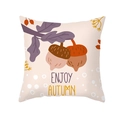 Fall themed throw pillow cover featuring acorns and autumn leaves with Enjoy Autumn text - ENJOY AUTUMN Acorn and Autumn Leaf (TPR391-19)