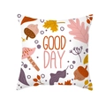 Autumn throw pillow cover featuring Thanksgiving maple leaves and Good Day print - GOOD DAY Autumn Elements Collection (TPR391-20)