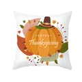 White pillowcase with happy thanksgiving pumpkin and pilgrim hat print - HAPPY Thanksgiving Pilgrim Hat Pumpkin (TPR391-22)