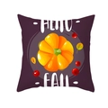 Deep purple fall pillow cover with pumpkin graphics and Hello Fall text decoration - HELLO FALL Purple Pumpkin Style (TPR391-28)