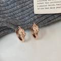 Funkelnde verknotete Creolen in Roségold mit Zirkonia-Besatz für Damen - Roségold
