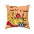 Orange Thanksgiving pillow cover with pumpkins and Happy Thanks Giving text - HAPPY THANKS GIVING Harvest Warm Orange (TPR391-31)