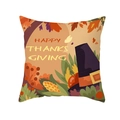 Happy Thanksgiving pillowcase featuring pilgrim hat, autumn leaves and corn prints - HAPPY THANKSGIVING Pilgrim Hat and Corn (TPR391-36)