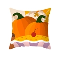 Fall harvest pumpkin pie cushion cover in peach skin fabric with turkey holiday print - Two Pumpkins and Dessert Style (TPR391-38)